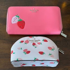 Kate Spade Strawberry Wallet and Pouch Set of 2